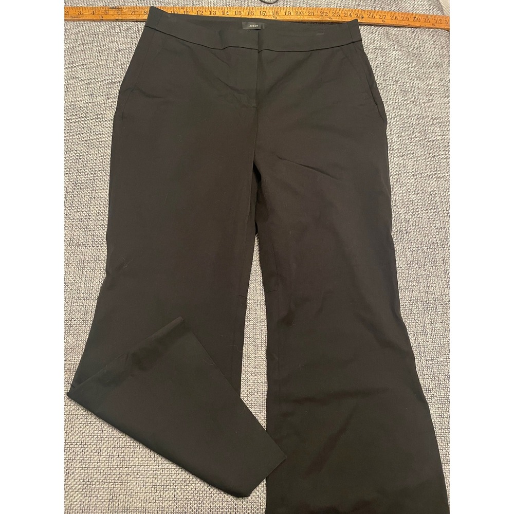 J.Crew Hayden Black Wide Leg Dress Pants Trousers Size 12 Cotton Blend